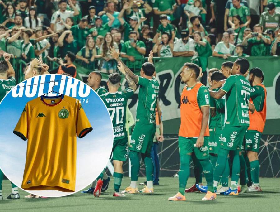 Chapecoense dio a conocer una nueva indumentaria en homenaje a Colombia. Fotos: @chapecoensereal