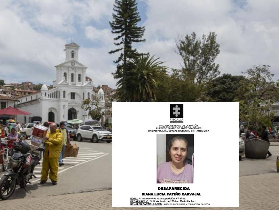 Adelante, la señora Diana Patiño Carvajal, quien está desaparecida desde el 9 de junio . Foto: EL COLOMBIANO e imagen tomada de redes.