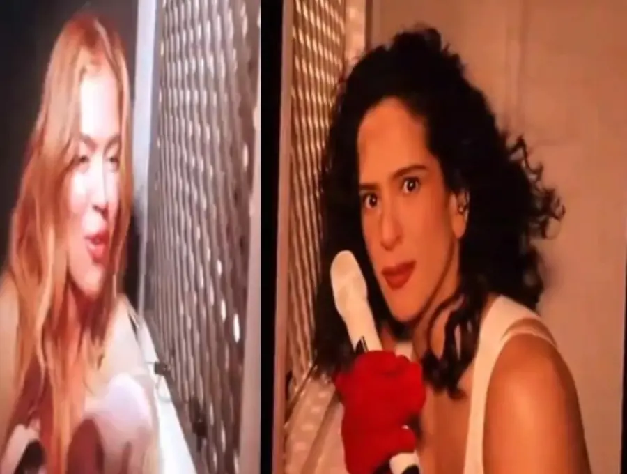 Karol G compartió una anécdota sobre una antigua relación sentimental durante el confesionario de Rosalía en el <b>Lux Tour</b>, donde recordó el episodio que la llevó a poner fin al noviazgo. FOTO: @ROSALÍA UPDATE en X.