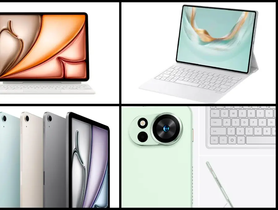 A la izquierda, el iPad Air M3; a la derecha, la Huawei MatePad 12 X (2025). FOTOS cortesía Apple y Huawei