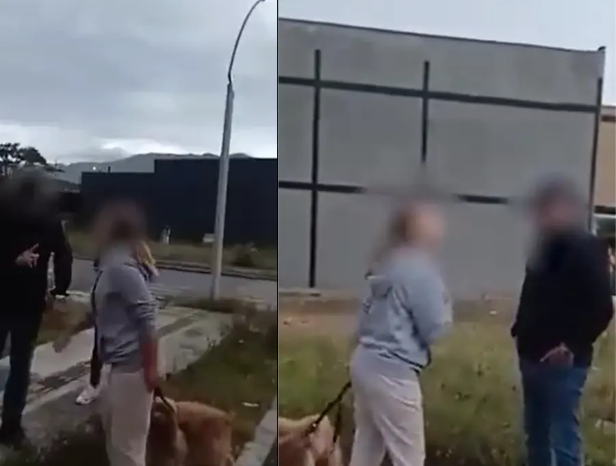 En video quedó registrado como un hombre acciona un arma traumática en contra de sus vecinos. FOTO: CAPTURA DE VIDEO