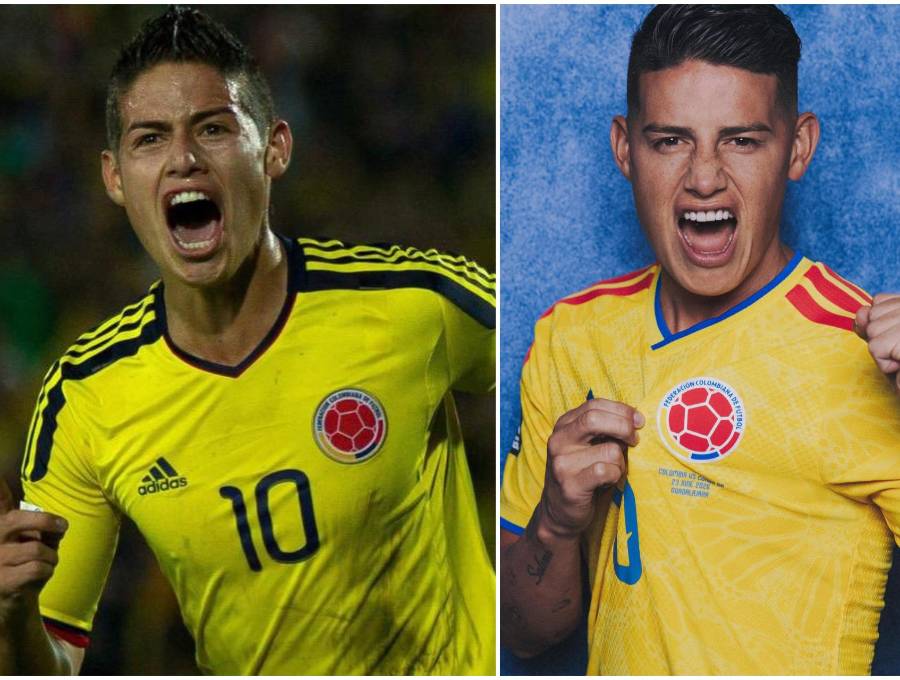 James Rodríguez pasó de vestir la camiseta número 5 en su debut contra Bolivia a cerrar su ciclo frente a Suiza como el futbolista con más presencias en la historia de la Selección Colombia. FOTO: Tomada de las redes sociales de @jamesdrodriguez y Fifa