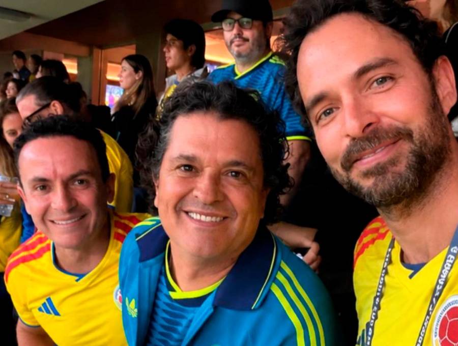 Fonseca, Carlos Vives y Manolo Cardona estuvieron en las tribunas durante el debut de la selección Colombia en el Mundial de la Fifa 2026. Foto: cortesía @manolo cardona.