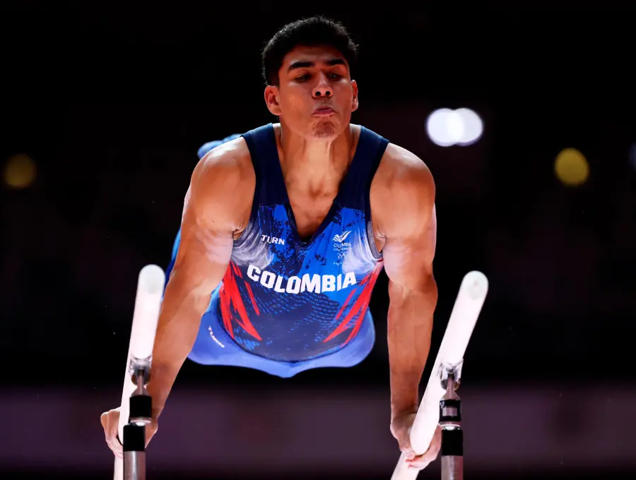 El gimnasta colombiano Ángel Baras es considerado como uno de los mejores del mundo. En barras paralelas recién empieza a escribir su historia. Foto: Getty
