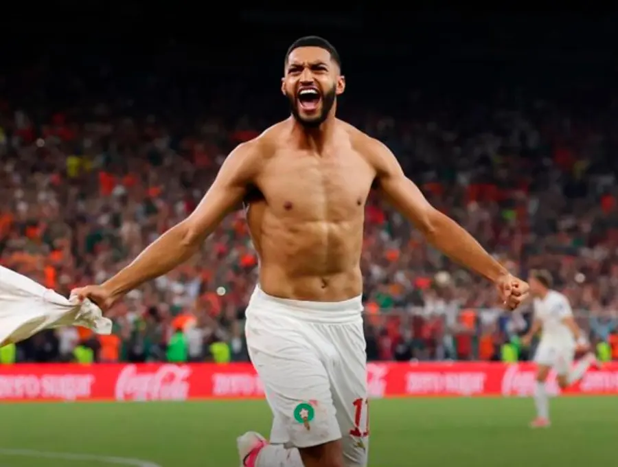 El futbolista marroquí Ismael Saibari anotó el gol definitivo de la tanda de penaltis ante Países Bajos. Foto: tomada del x de @FifaWorldCup