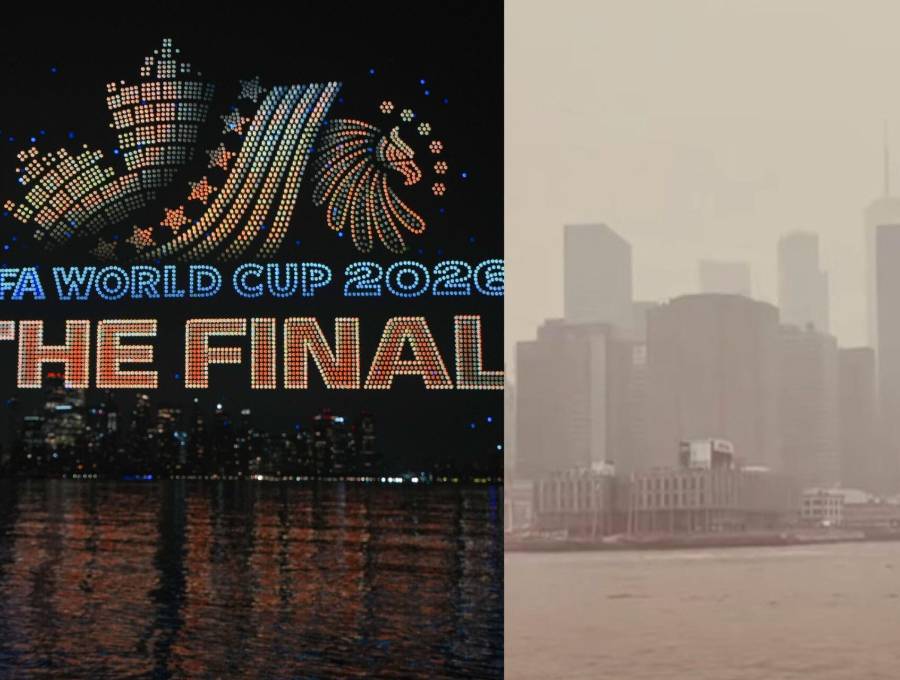 El domingo, 19 de julio, se disputará la final del Mundial 2026. Una nube de humo que está en Nueva York desde el jueves podría afectar los entrenamientos y la realización del partido. Fotos: Xinhua y captura de video @diaadianewsSV