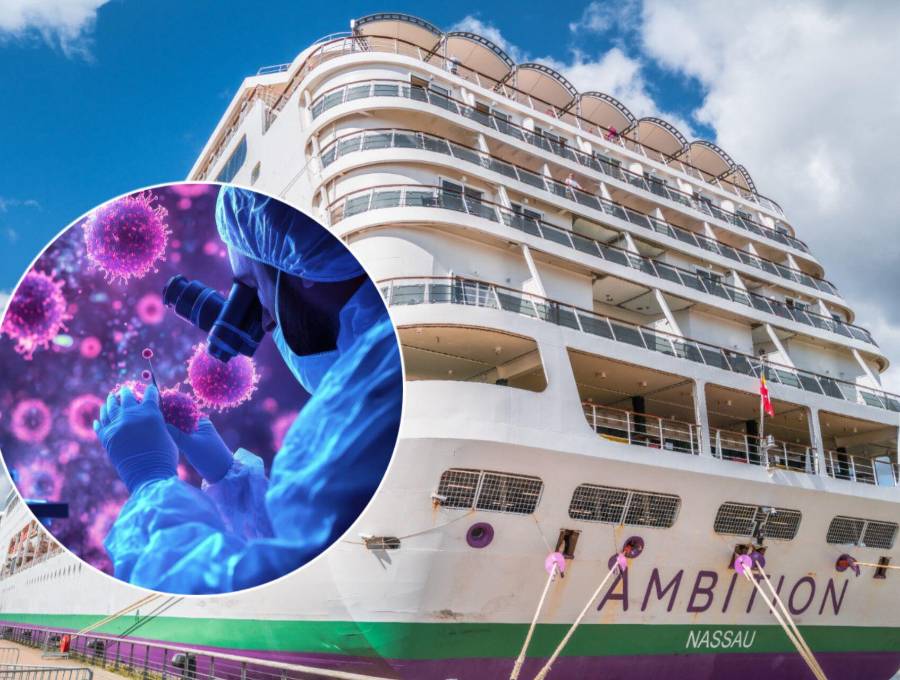 El crucero Ambition fue confinado en Francia producto de un brote de norovirus que es la principal causa de gastroenteritis. Foto: AFP y Getty Images