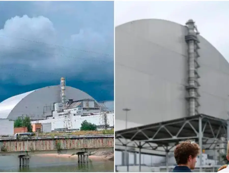 El Nuevo Confinamiento Seguro es una enorme estructura de acero en forma de arco que cubre el reactor número 4 de Chernóbil y contiene su material radiactivo. FOTOS: AFP