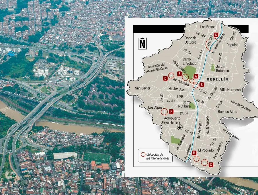 Medellín prioriza un paquete de intervenciones estratégicas para actualizar diseños viales obsoletos y estructurar los corredores clave que conectarán los flujos de las autopistas de cuarta generación con la malla urbana del distrito. FOTO: JULIO HERRERA