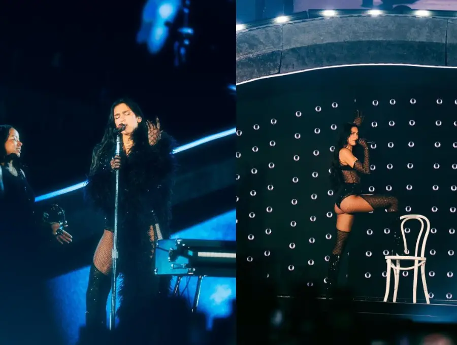 Dua Lipa durante su concierto en Bogotá. FOTO: SENCIA BOGOTÁ. 
