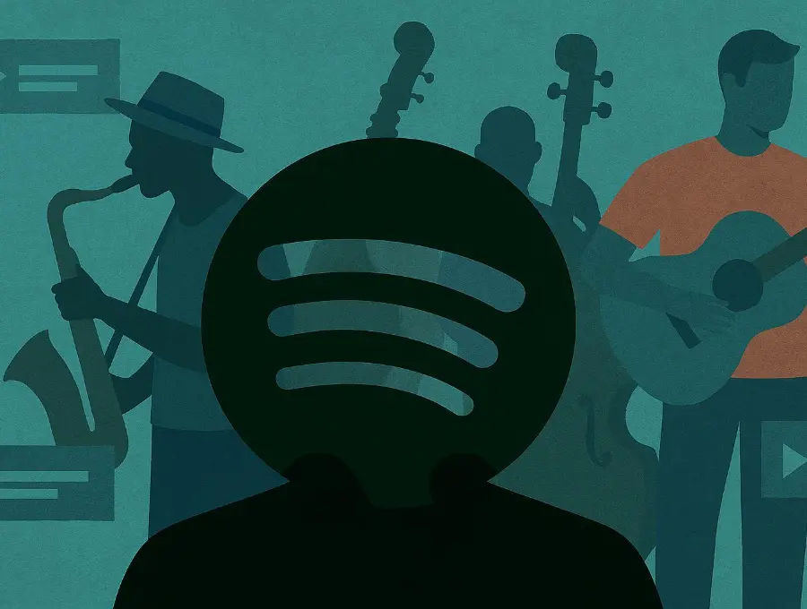 Varias playlists, como <i>Deep Sleep</i>, <i>Concentración Perfecta </i>y <i>Ambient Relaxation</i>sustituyeron progresivamente a artistas reales, como Brian Eno o Jon Hopkins, por música de stock sin rostro ni biografía. ¿Qué implica esto en términos éticos para la industria musical? FOTO EL COLOMBIANO-IA 