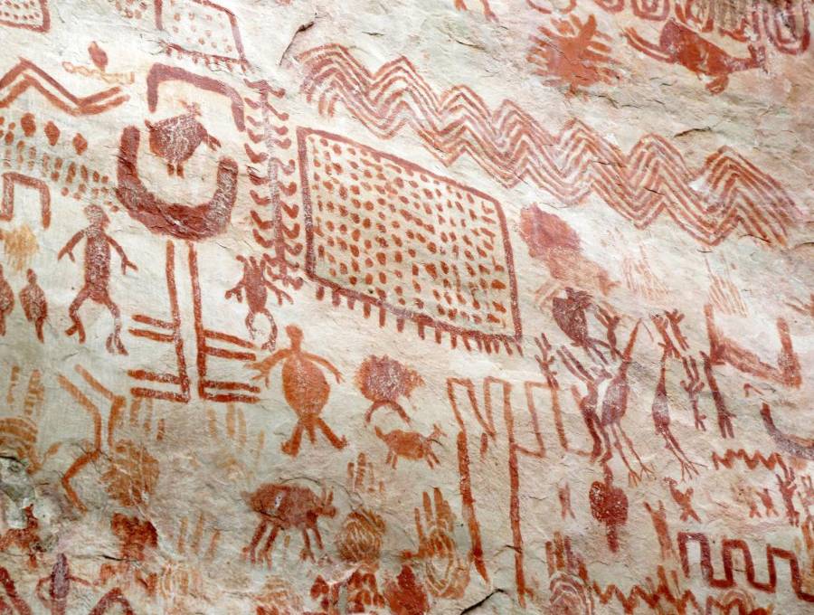 Los pictogramas en la Serranía de Chiribiquete representan animales que hoy ya no existen. FOTO Colprensa