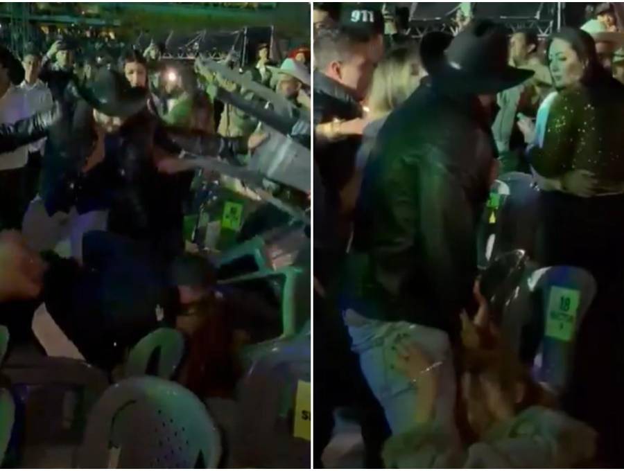 Las mujeres implicadas en la pelea durante el evento ‘Festival Órale Wey’, fueron separadas por otras personas que se encontraban con ellas. FOTO: Captura video de redes sociales @PasaenBogota