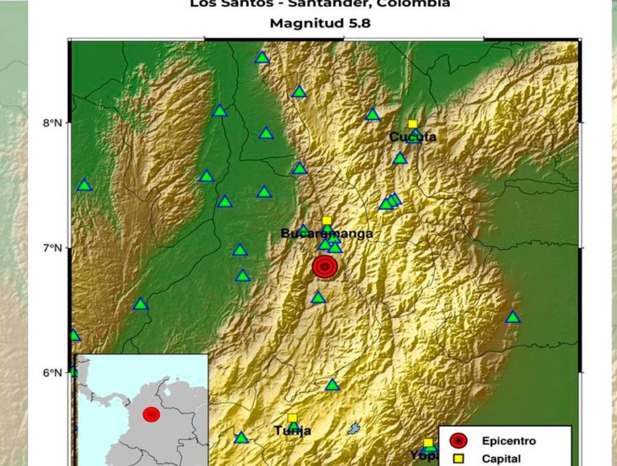 Esta es la imagen del epicentro. FOTO Cortesía Servicio Geológico Colombiano