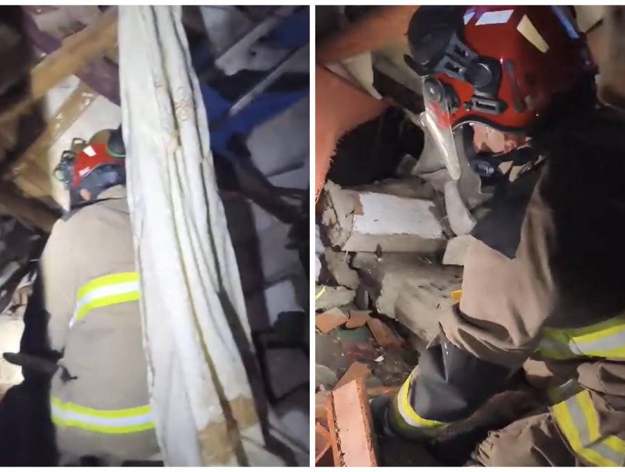 En el lugar permanecen dos máquinas de bomberos y ocho unidades que trabajan en la atención de la emergencia. FOTO Bomberos La Estrella.