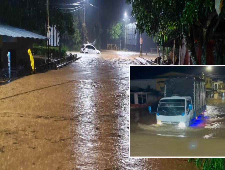 Las inundaciones que afectaron varios sectores de El Bagre en el Bajo Cauca. FOTO: imagen tomada de redes.