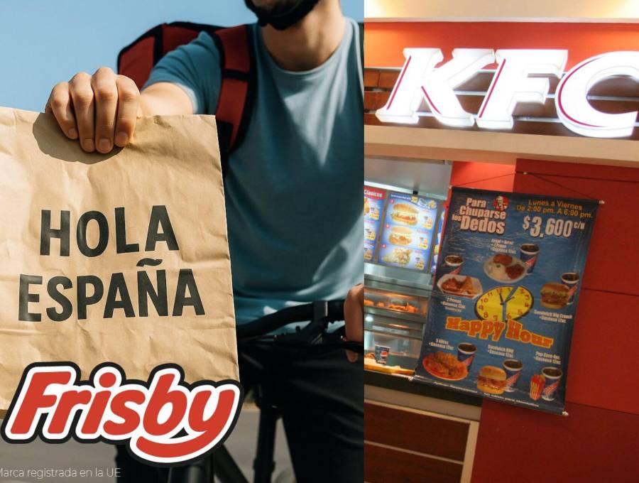 Mientras Frisby España está iniciando su expansión por Europa, KFC ya cuenta con más de 850 restaurantes en ese territorio. Fotos: EL COLOMBIANO y redes sociales