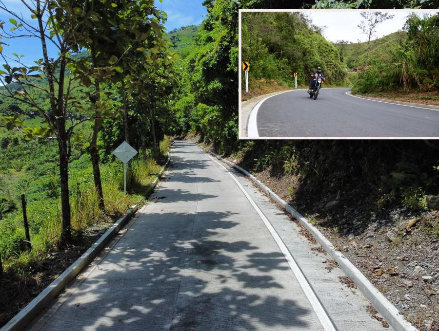 Vía Santo Domingo – Alto de La Quiebra ejecutada con obras por impuestos en Antioquia. FOTO: Cortesía
