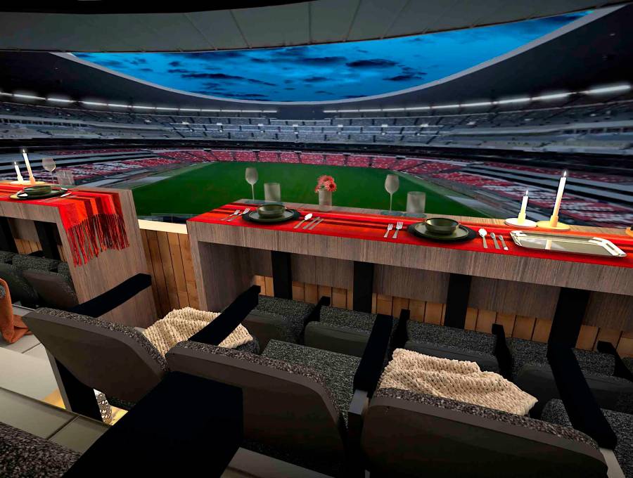 Este es un modelo de como lucirán las suites ubicadas en el Estadio Ciudad de México. FOTO: Airbnb