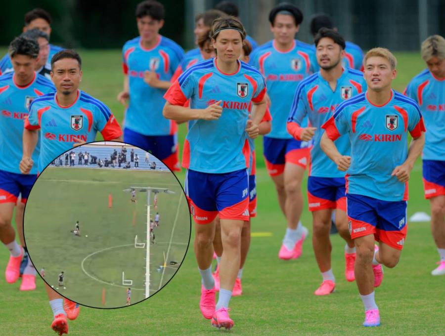 La Selección de Japón ha cambiado varias veces su sitio de entrenamiento en México debido a que se ha encontrado con terrenos en malas condiciones. Fotos: Getty Images y captura de video X. 