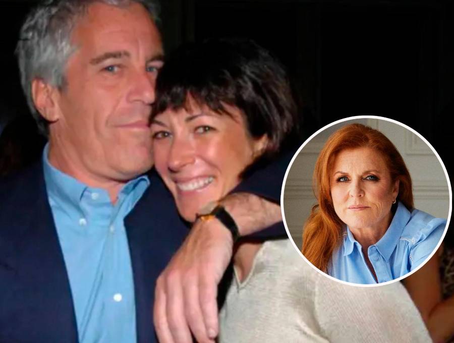 Jeffrey Epstein junto a su pareja y cómplice, Ghislaine Maxwell. En la otra imagen la exduquesa de York, Sarah Ferguson. FOTOS: Getty y tomada de Instagram @sarahferguson15