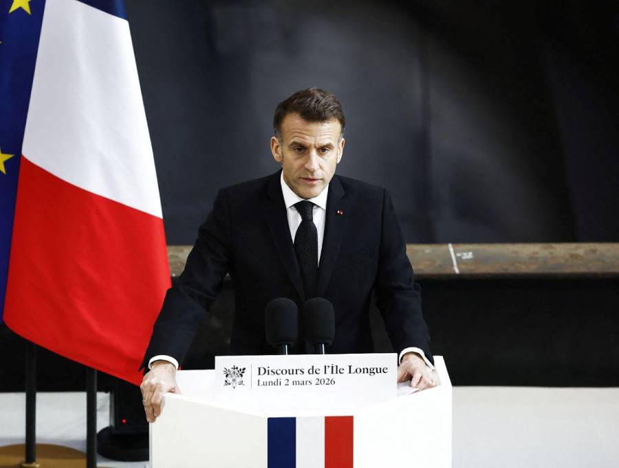 El presidente Emmanuel Macron habló sobre su programa de disuasión nuclear. Foto: AFP