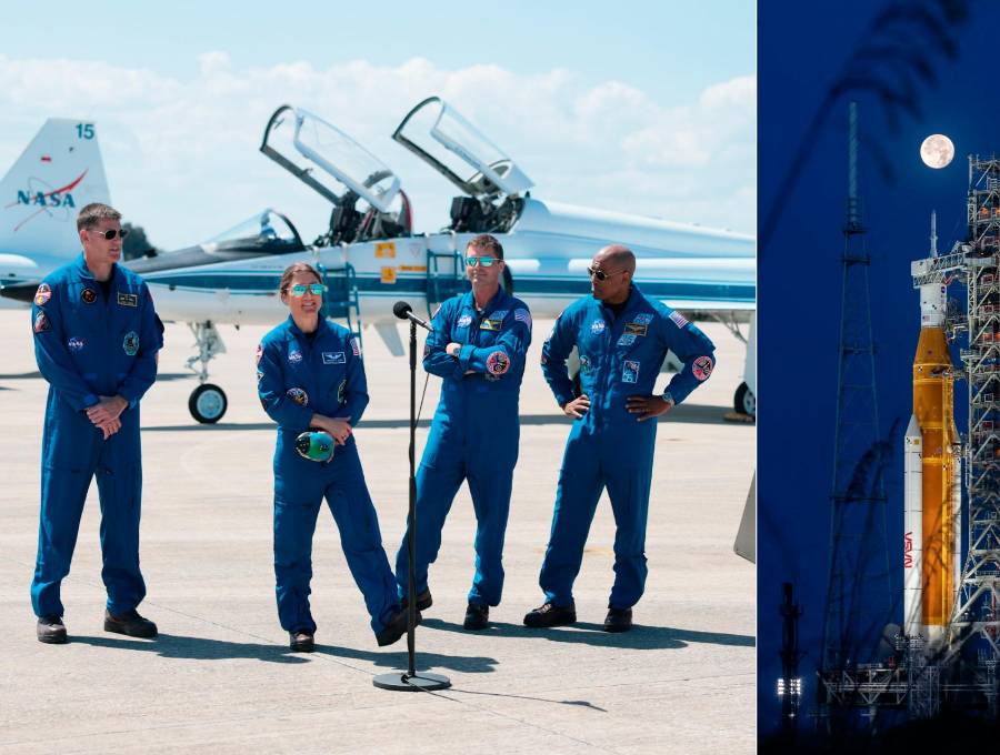 Los astronautas están listos para estrenar el nuevo cohete de la Nasa, llamado SLS. FOTOS Getty y Nasa.