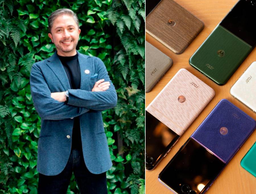 Rubén Castaño, vicepresidente de Diseño, Marca y Experiencia del Cliente de Motorola, fue clave en el diseño de la séptima generación de plegables de la marca, el razr 70 ultra y razr 70, presentados esta semana. FOTO cortesía