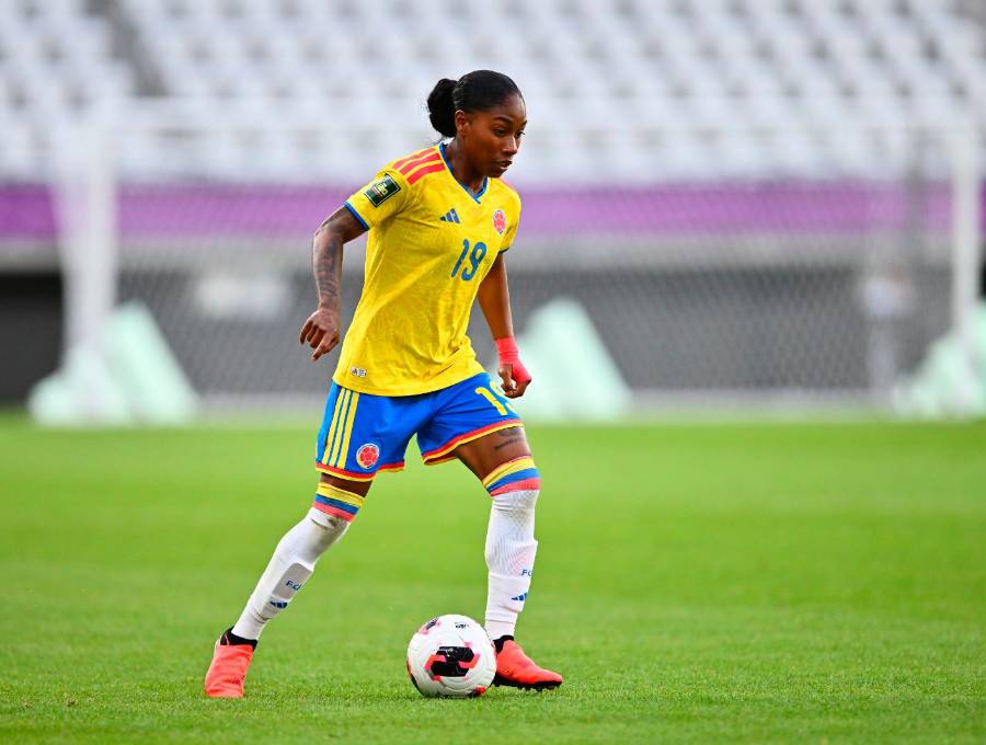 Sintia Cabezas, delantera de la Selección Colombia Sub-20 que participa en el Mundial de Polonia. FOTO GETTY