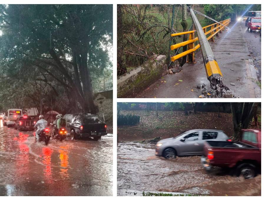 El aguacero ha estado acompañado de una fuerte ventisca y rayos sonoros. FOTO: EL COLOMBIANO