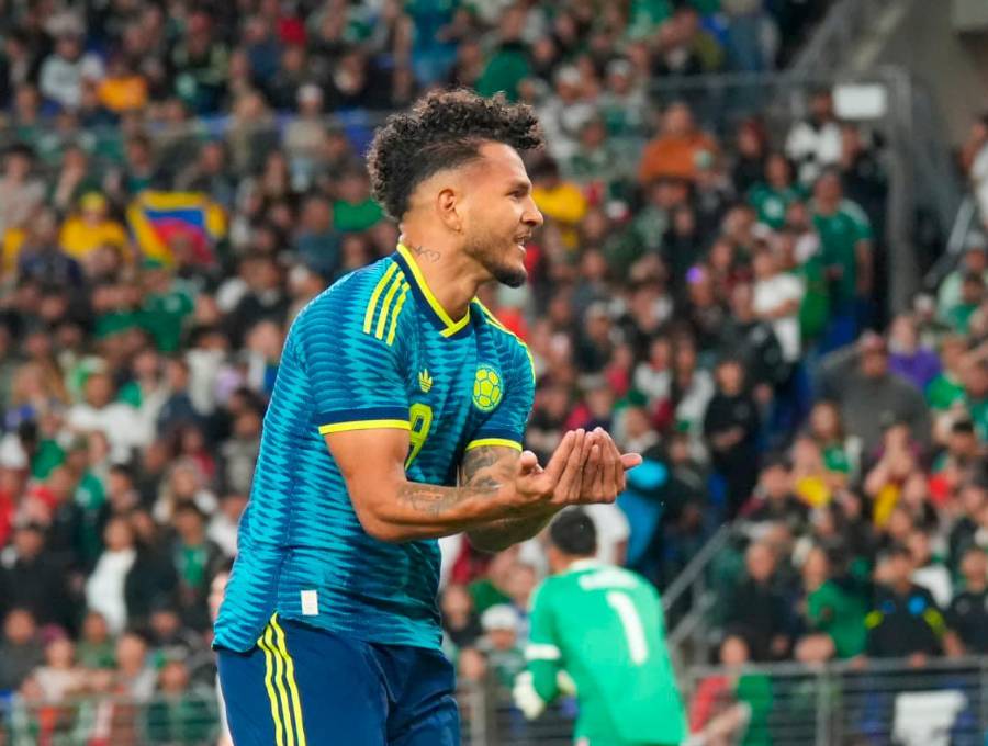 El festejo de Luis Suárez tras marcar el gol de Colombia ante México. FOTO FCF