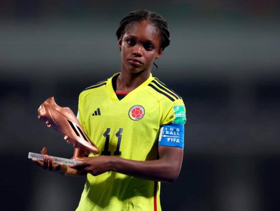 Linda Caicedo ganó Botín de Bronce en el Mundial Sub 17 de 2022 y en ese mismo torneo fue Balón de Plata como la segunda mejor jugadora de la competencia. Ahora triunfa con el Real Madrid. FOTO GETTY 
