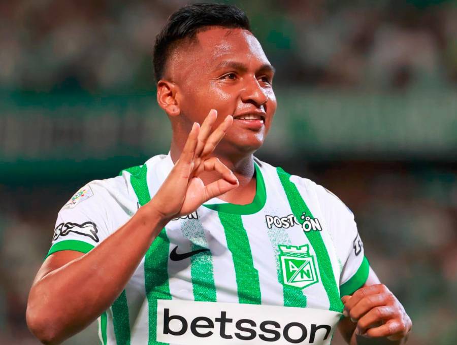 Esta celebración de Alfredo Morelos en Nacional se ha vuelto un hábito desde su regreso a Colombia. FOTO MANUEL SALDARRIAGA