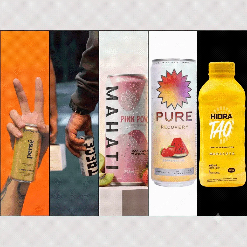 Persé, Drink Trece, HidraTAO, Mahati y Pure hacen parte de la nueva generación de bebidas funcionales nacidas o desarrolladas en Medellín, una ciudad que se consolida como epicentro de innovación en una industria dominada históricamente por grandes marcas internacionales. FOTOS CORTESÍA