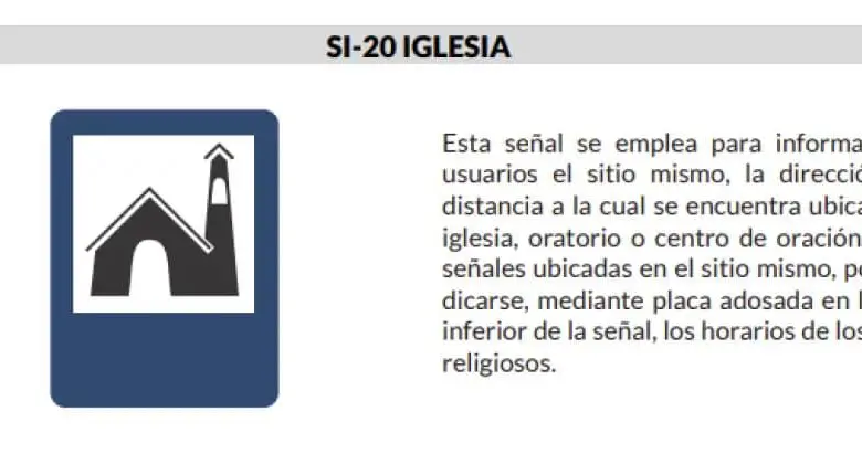 <b>Señal SI-20 Iglesia, importante a tener en cuenta durante la Semana Santa.</b>