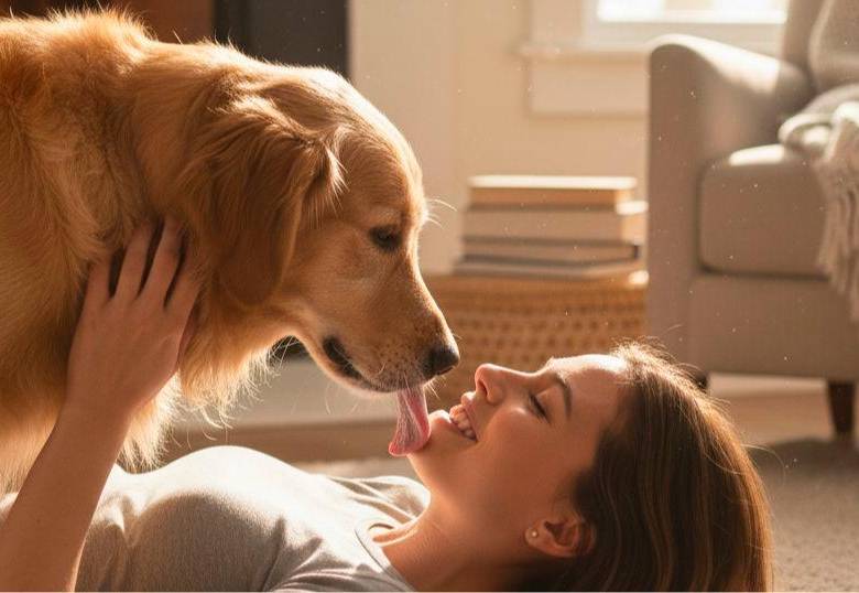 ¿Por qué los perros lamen tanto a sus humanos?