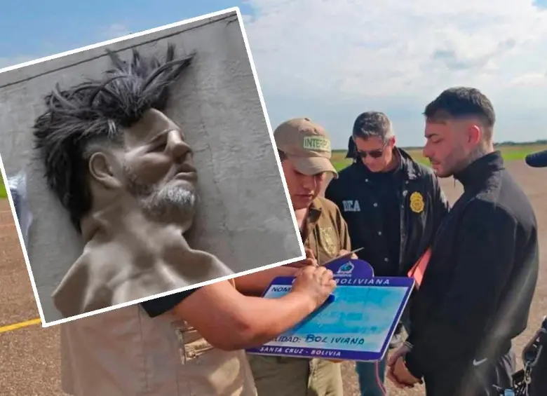 Esta es una de las máscaras que le encontraron en su guarida de Bolivia al narcotraficante Sebastián Marset Cabrera. FOTOS: CORTESÍA POLICÍA DE BOLIVIA.