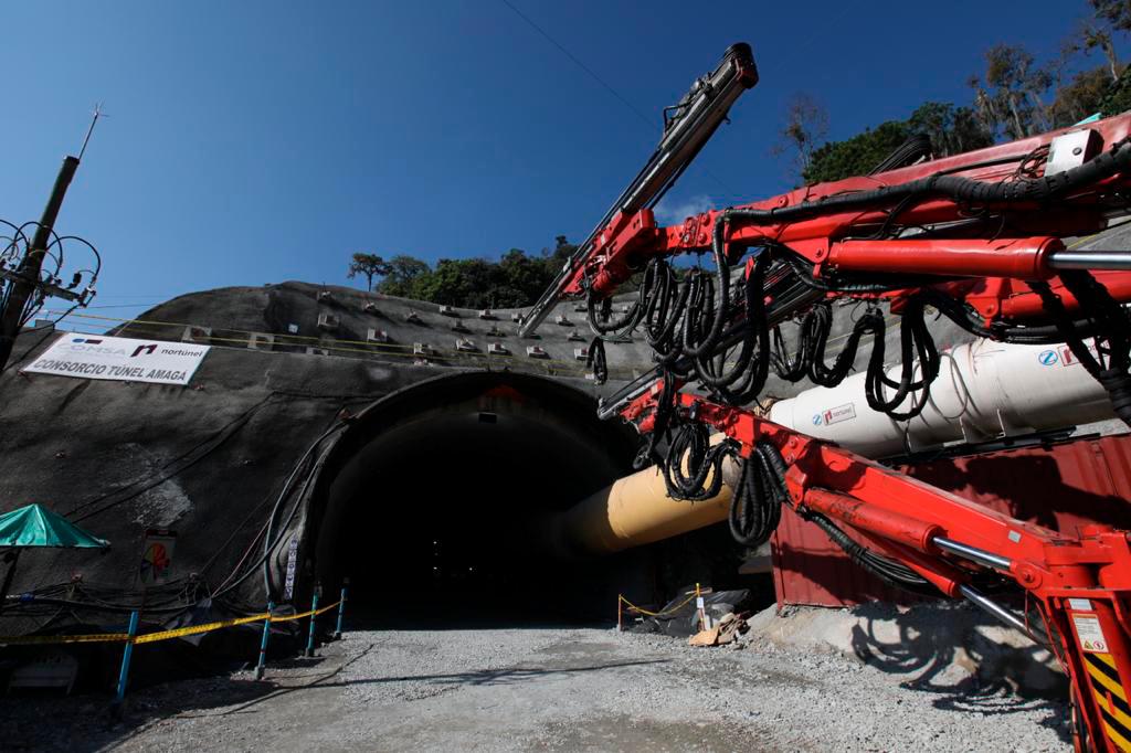 Una de las bocas del túnel de Amagá, el cual se encuentra en excavación. Foto: Edwin Bustamante