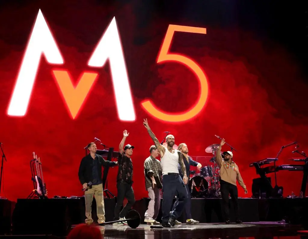 Maroon 5 durante su presentación en el iHeartRadio Music Festival 2025, en Las Vegas (Nevada). FOTO: Matt Winkelmeyer/Getty Images vía AFP.