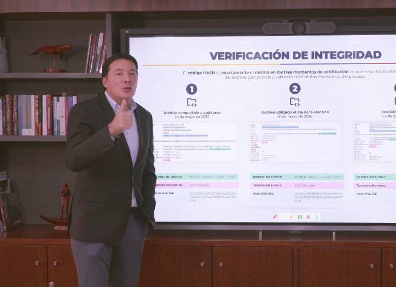 La Registraduría Nacional reveló que no hubo alteración en los softwares y el censo electoral para las elecciones presidenciales del 31 de mayo de 2026. FOTO: Registraduría