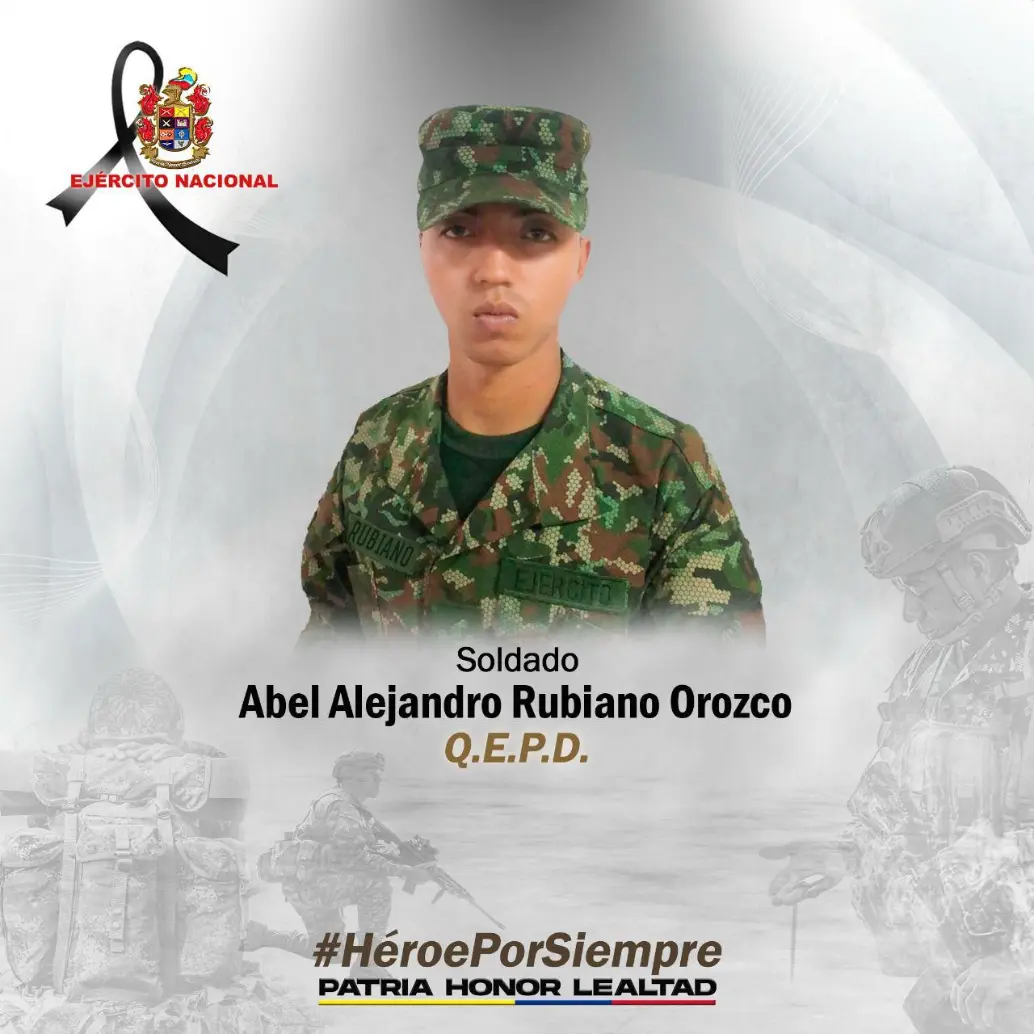 En estos hechos fue asesinado el soldado Alejandro Rubiano Orozco. Foto: Ejército