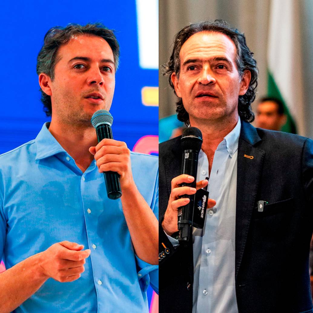 Daniel Quintero, exalcalde y precandidato presidencial, y Federico Gutiérrez, alcalde de Medellín. FOTOS EL COLOMBIANO. 