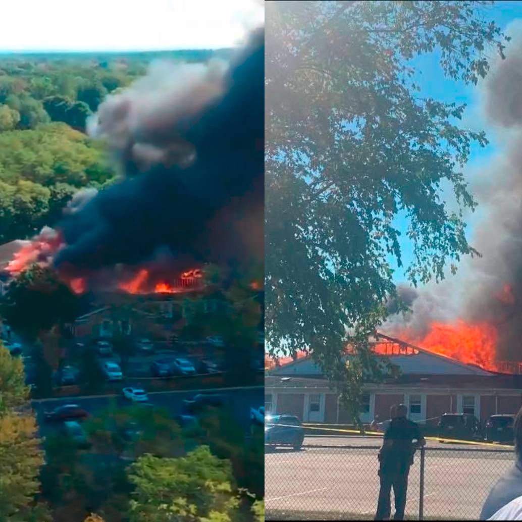 Así fue el incendio en la iglesia atacada, en Michigan, Estados Unidos. FOTOS TOMADAS DE X (@ElMundoInforma1)