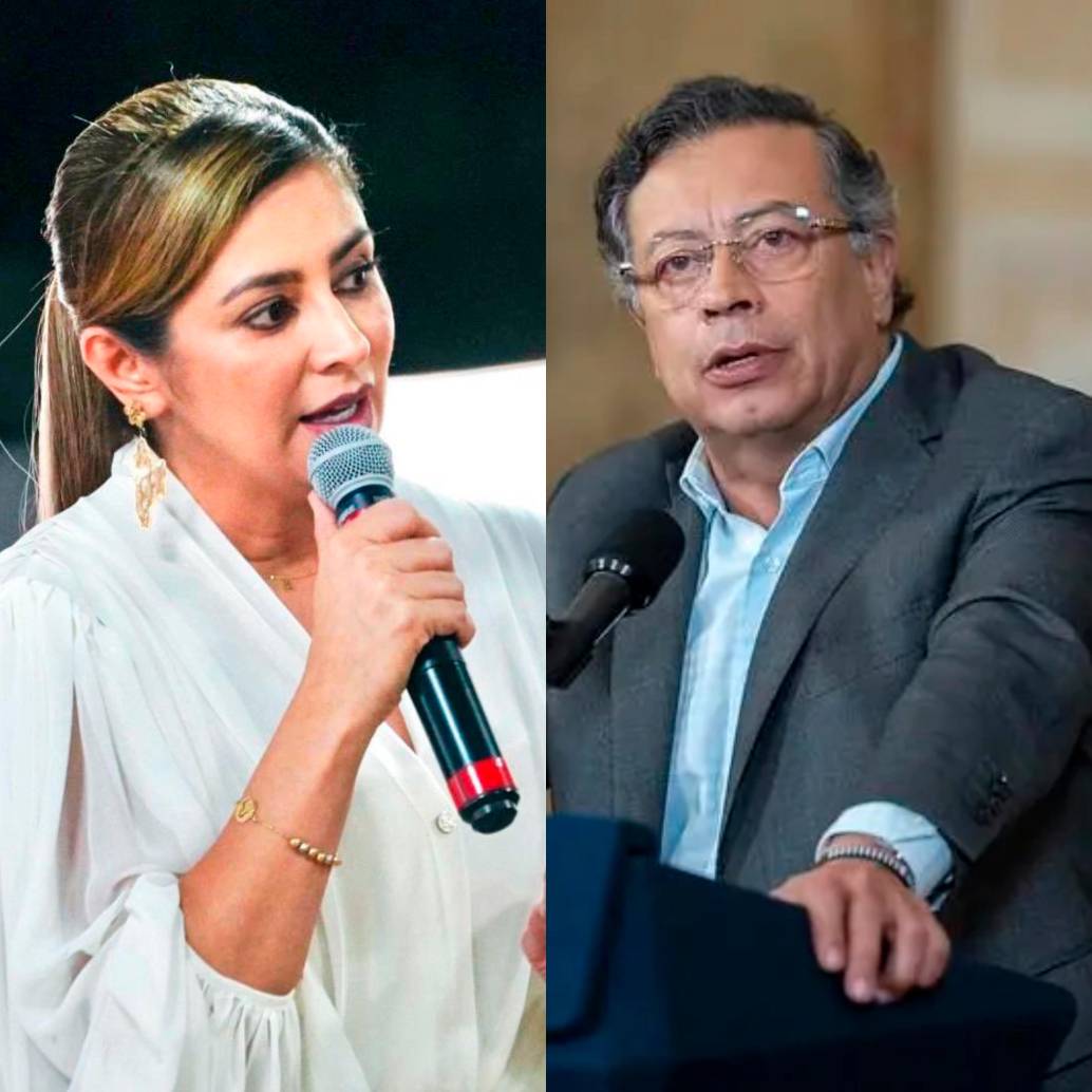 Gobernadora del Tolima, Adriana Magali Matiz; y Gustavo Petro. FOTO PRESIDENCIA Y GOBERNACIÓN DEL TOLIMA. 
