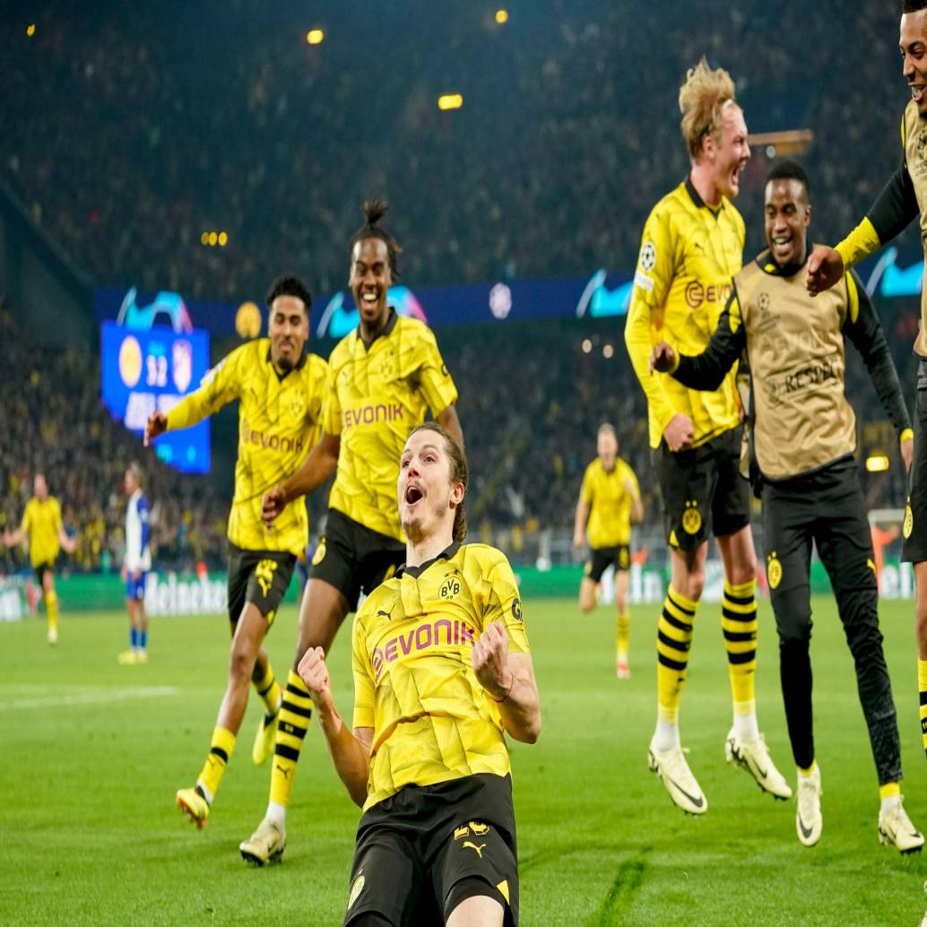 El delantero alemán del Borussia Dortmund Niclas Fullkrug marcó el gol del empate en la serie. FOTO Tomada de ‘X’: @BVB