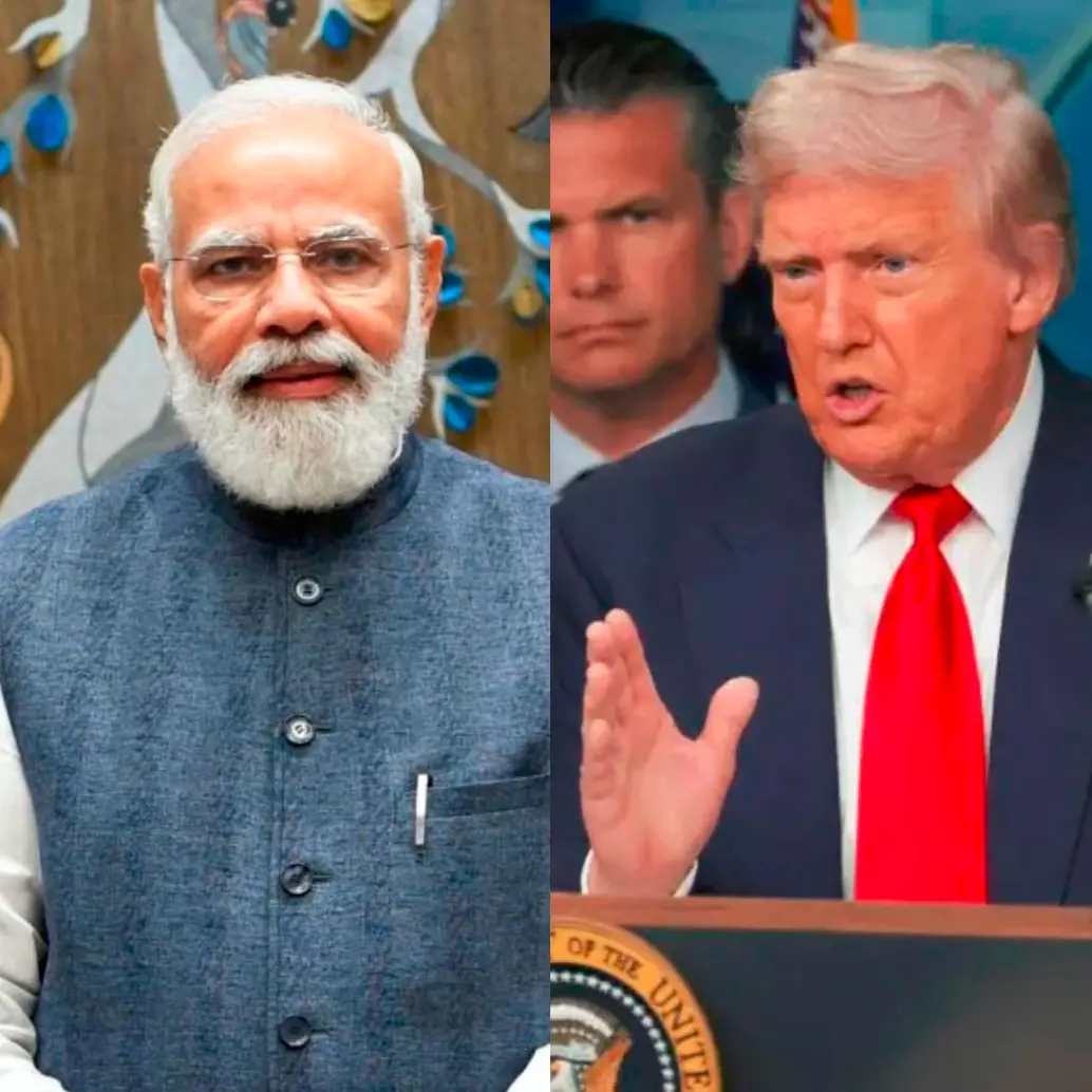Narendra Modi, primer ministro de India, y Donal Trum, presidente de Estados Unidos. FOTO AFP Y TWITTER