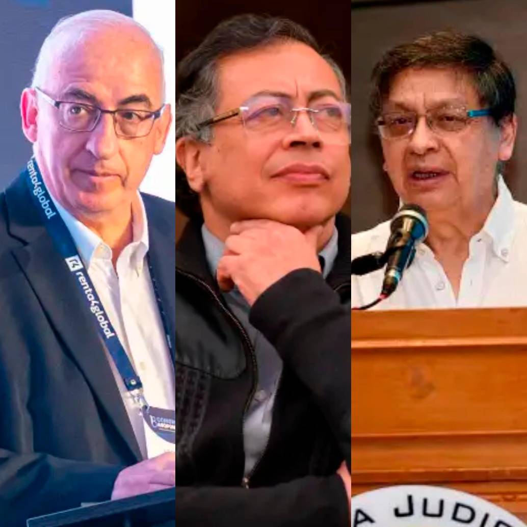 De izquierda a derecha: Leonardo Villar, Gustavo Petro, Jorge Ibánez. Foto Presidencia y Cortesía. 