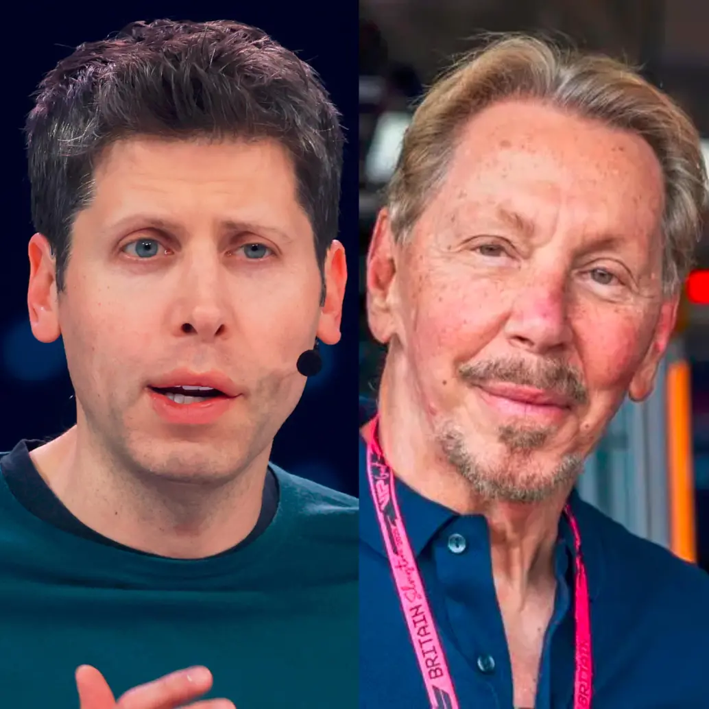 Sam Altman y Larry Allison. FOTO GETTY