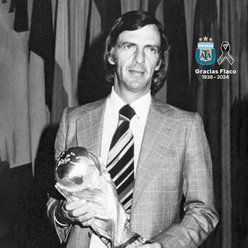 Con esta imagen la Federación Argentina de Fútbol AFA, rindió homenaje y confirmó la muerte de César Luis Menotti. FOTO TOMADA @afa
