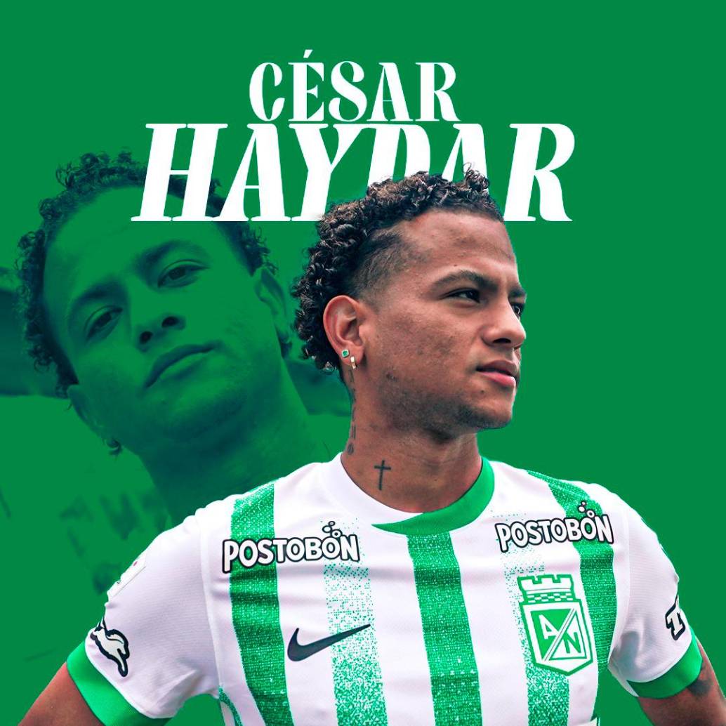 César Haydar ya se puso la camiseta de Nacional. FOTO @nacionaloficial